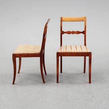 A set of eight stained birch chairs, mid 19th Century.