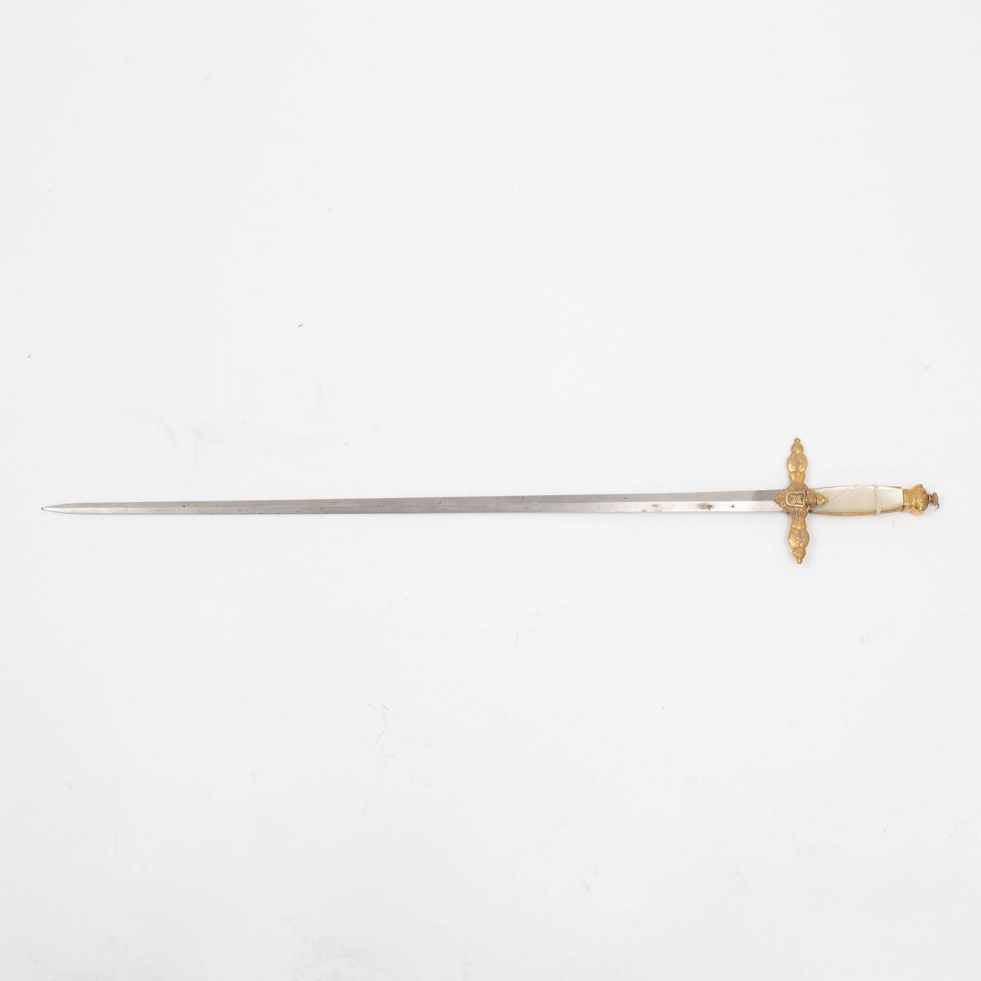 A Swedish small-sword, 19th Century, with scabbard.