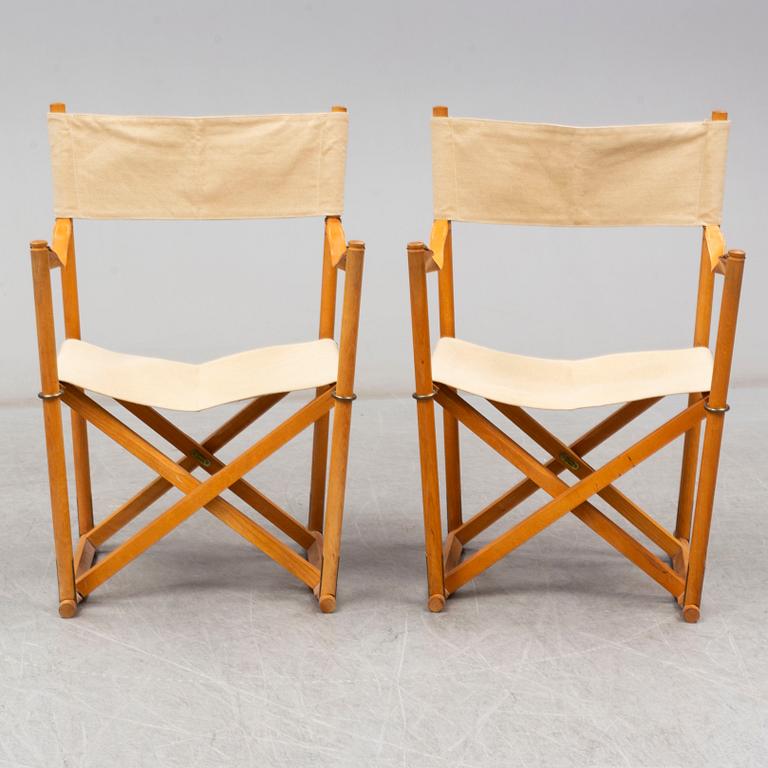 MOGENS KOCH, a pair of folding chairs, 'MK16', Denmark, second half of the 20th century.