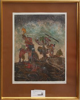 ROBERTO MATTA, färgakvatint, sign o numr 11/100.