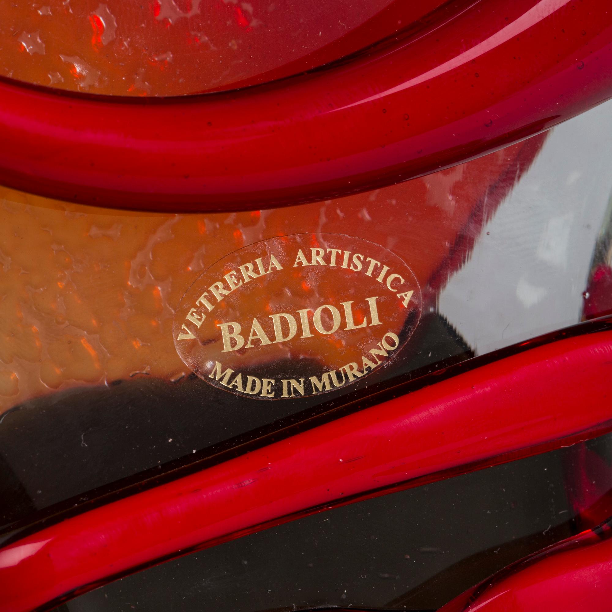 Abstract head sculpture Mario Badioli Murano glass.