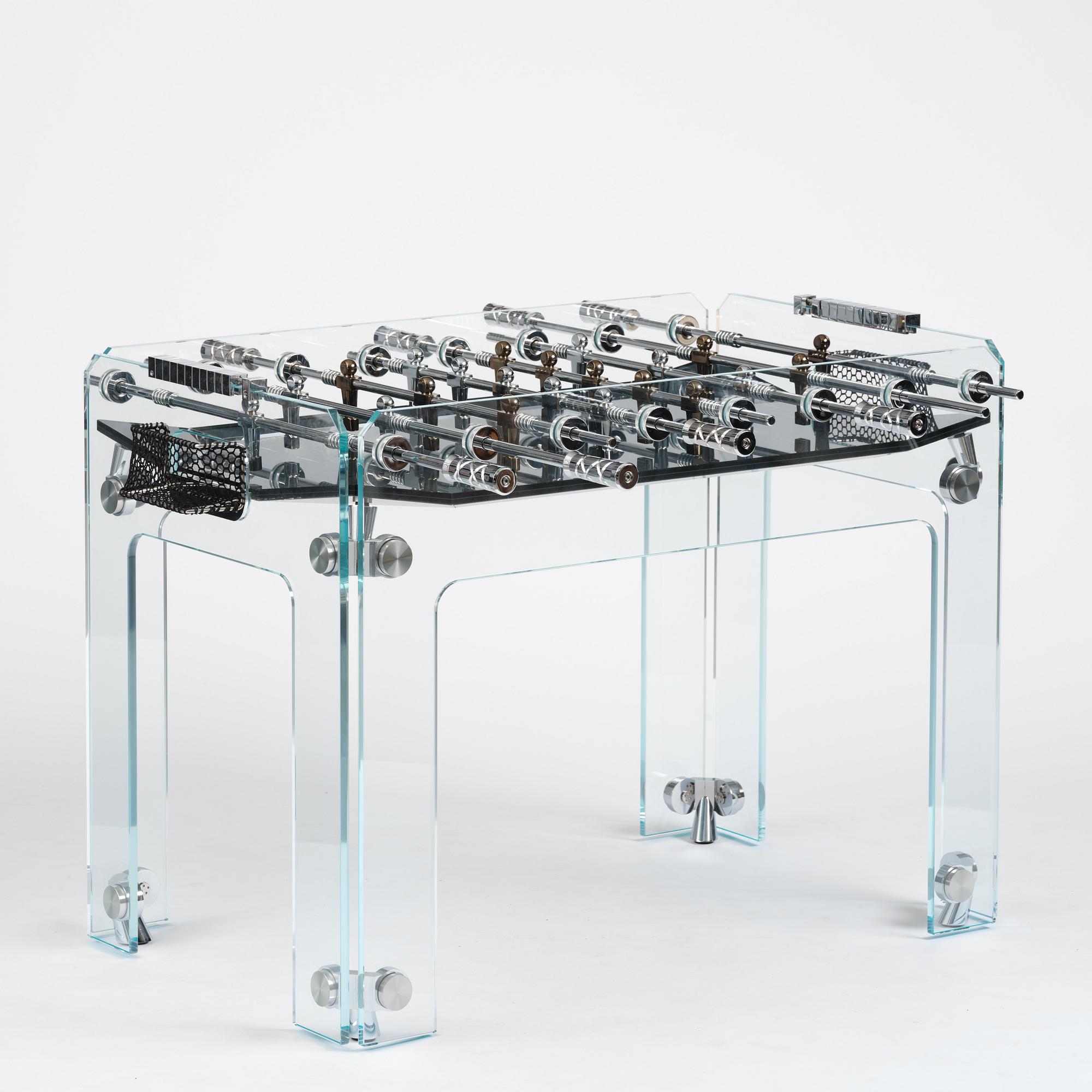 Adriano Design, foosball table, "Cristallino Classic", Teckell, Italy.