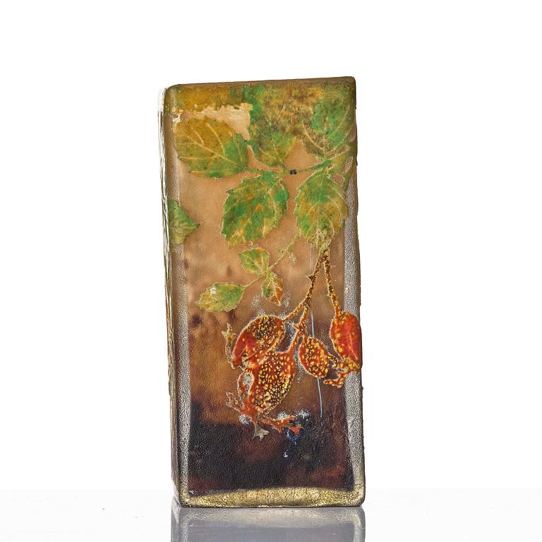 Daum Frères, a set of two Art Nouveau cameo glass vases, Nancy, France.