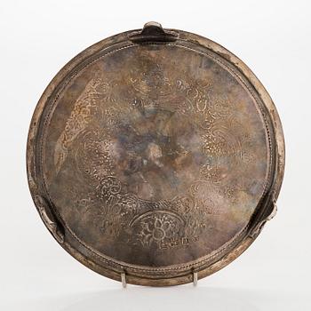 A sterling silver salver, maker's mark Robert Jones I, London ca 1781.