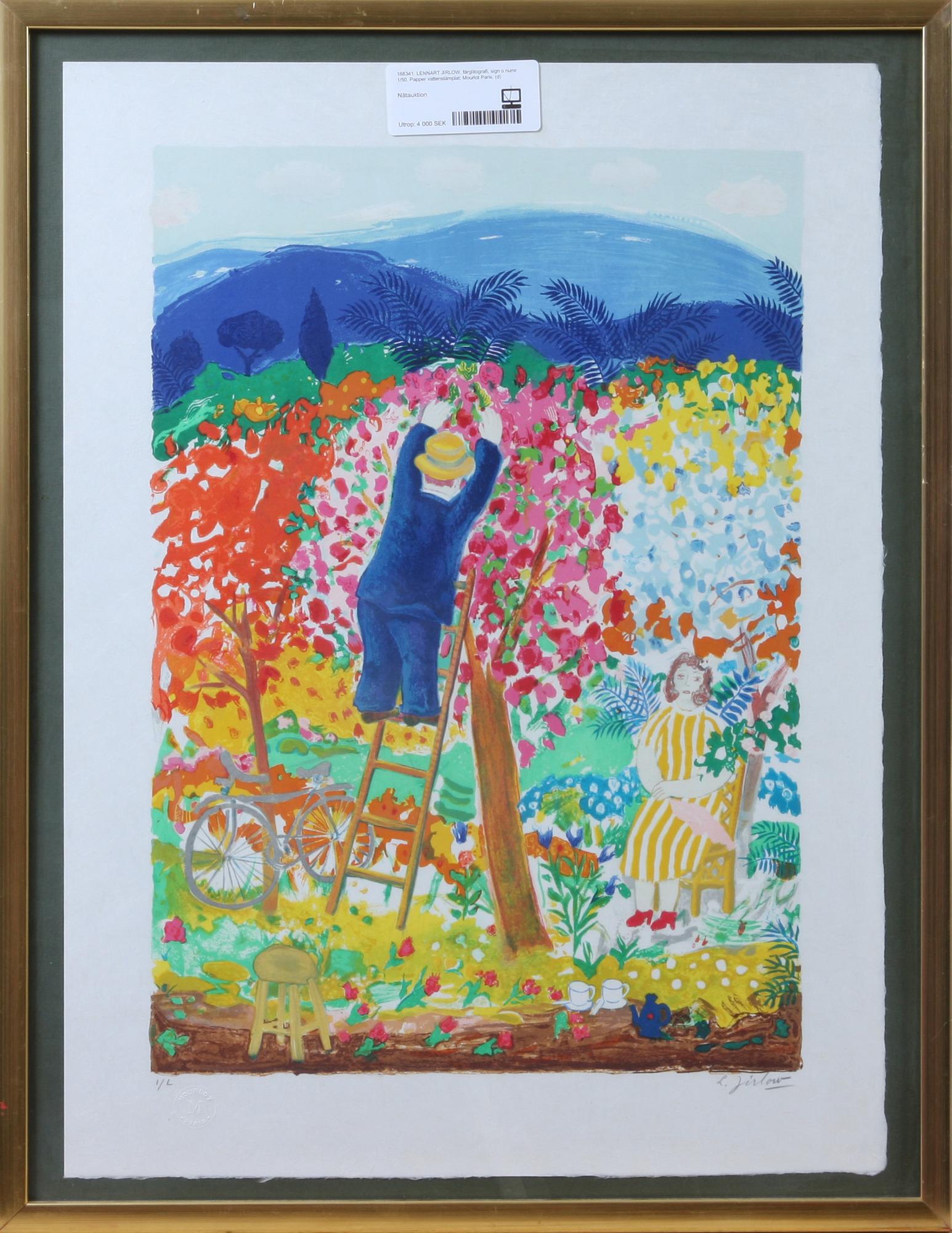 LENNART JIRLOW, färglitografi, sign o numr 1/50. Papper vattenstämplat; Mourlot Paris.