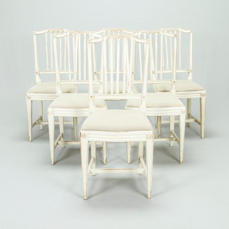 Six late 18th century Gustavian chairs, Stockholm.