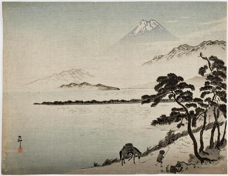 OHARA KOSON (KANAZAWA), träsnitt, 9 st, Japan.