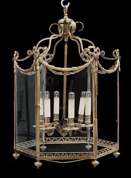 A Gustavian-style 19th century six-light lantern.