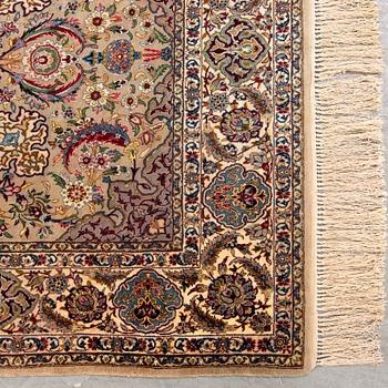 A signed isfahan part silk carpet ca 192 x 118 cm.