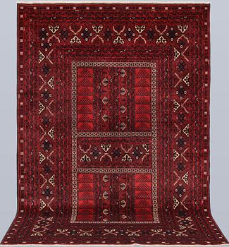 A Afghan carpet, 256 x 168 cm.