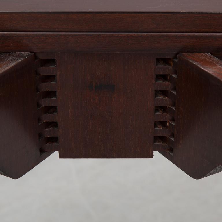 SIDE TABLE / FOLDING DINNER DEMI LUNE TABLE, mahogany, 20th century.