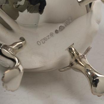 Sugar caster and salt and pepper shakers, silver, marked C.G. Hallberg, including Stockholm 1948.