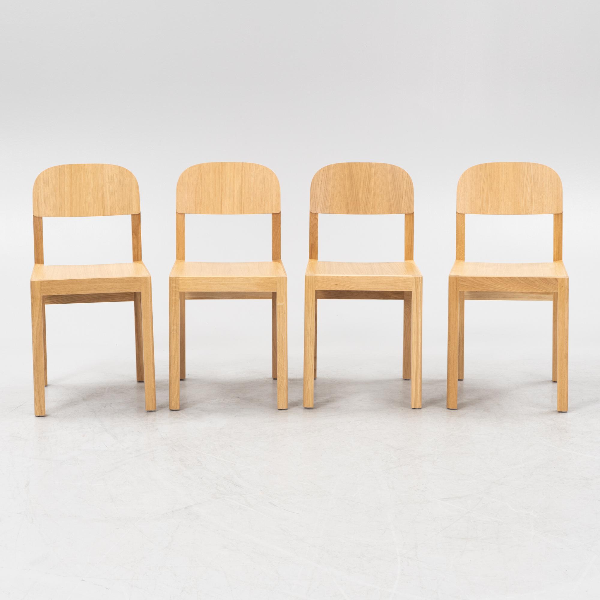 Cecilie Manz, A set of four oak 'Workshop chairs' from Muuto.