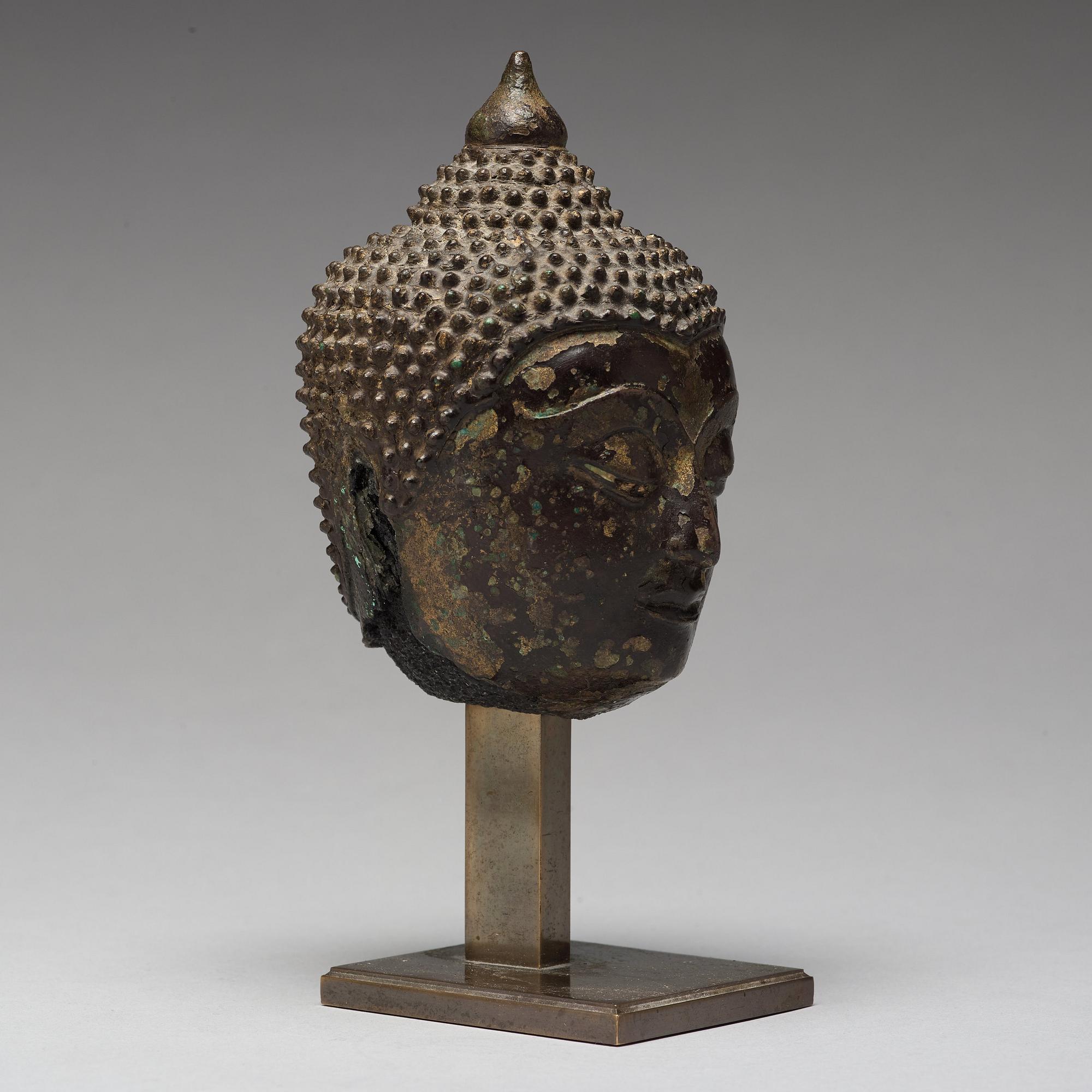 BUDDHAHUVUD, brons. Thailand, troligen 1700-tal.