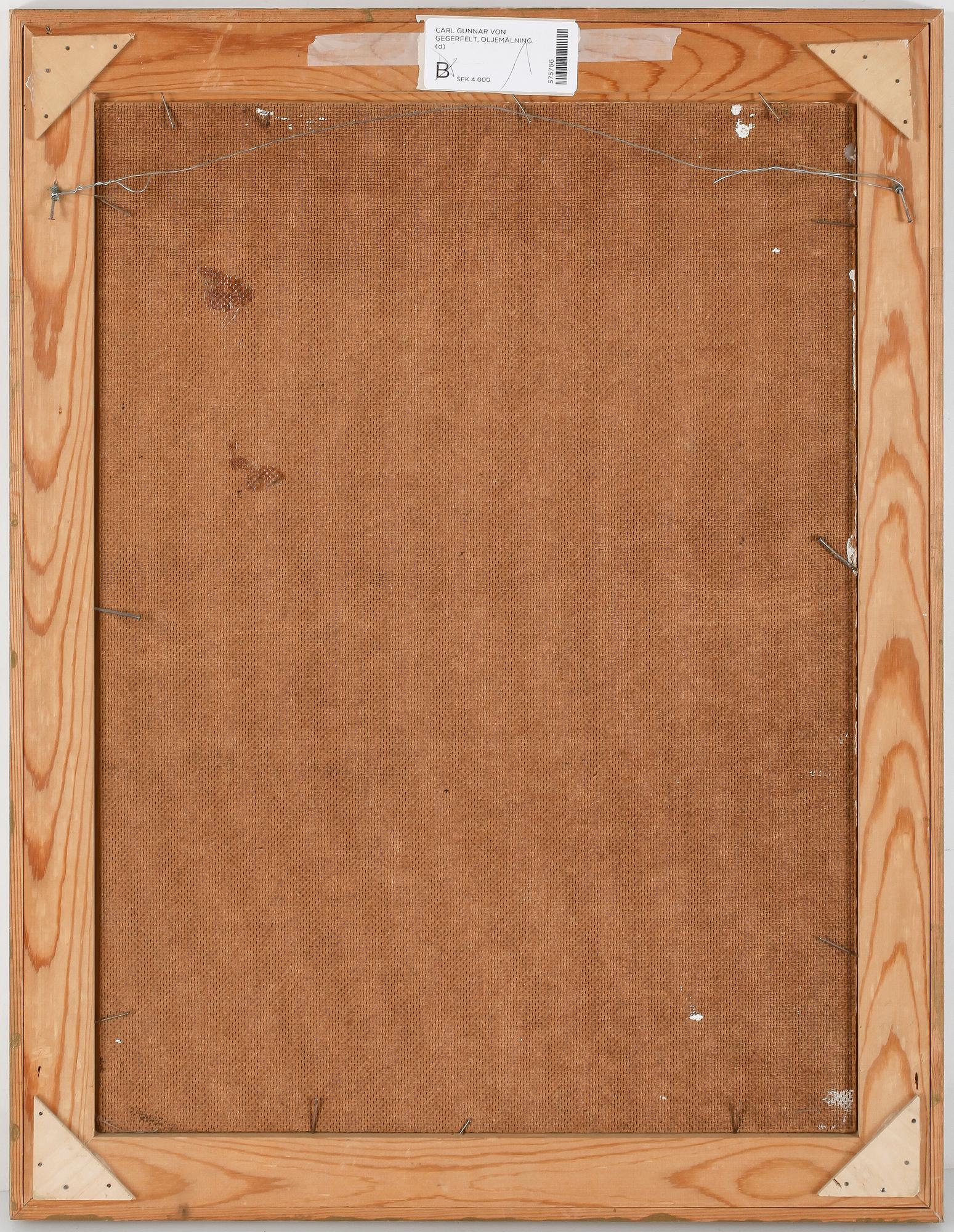 CARL GUNNAR VON GEGERFELT, oljemålning, signerad 1971.