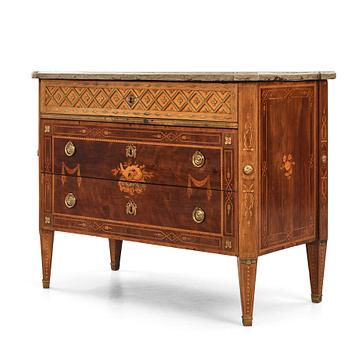 17. A Gustavian marquetry and ormolu-mounted commode by N. P. Stenström (master in Stockholm 1782 - 90).
