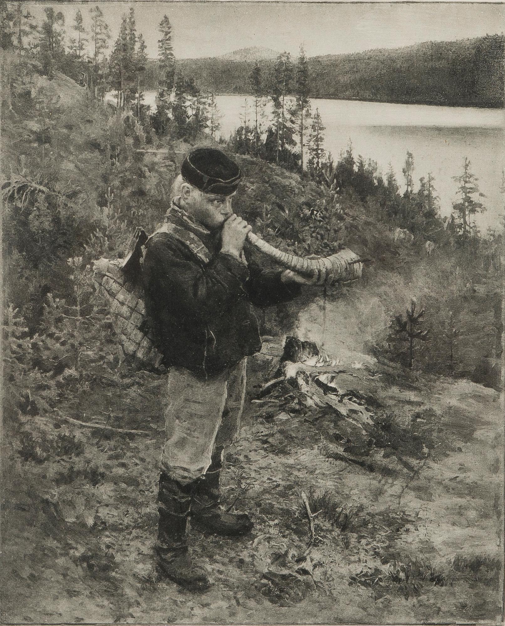 AKSELI GALLEN-KALLELA, heliogravure, signed.