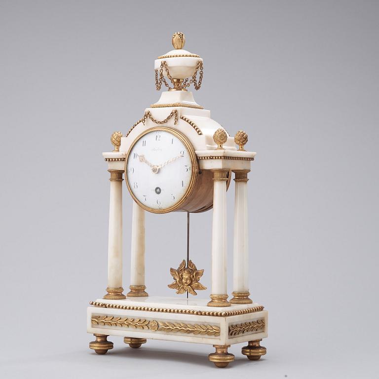 A late Gustavian mantel clock by P H Beurling, master 1783.