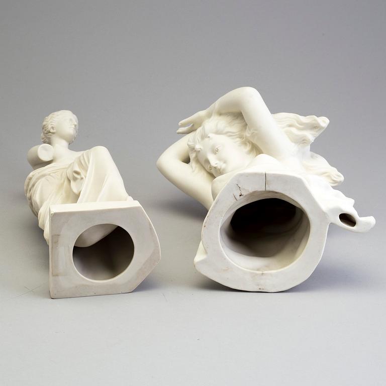 TWO PARIAN FIGURES, Gustafsberg 1907 and 1913.