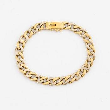 Bracelet 18K gold curb link, two-tone.