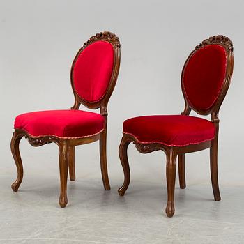 Eight late 19th century chairs.