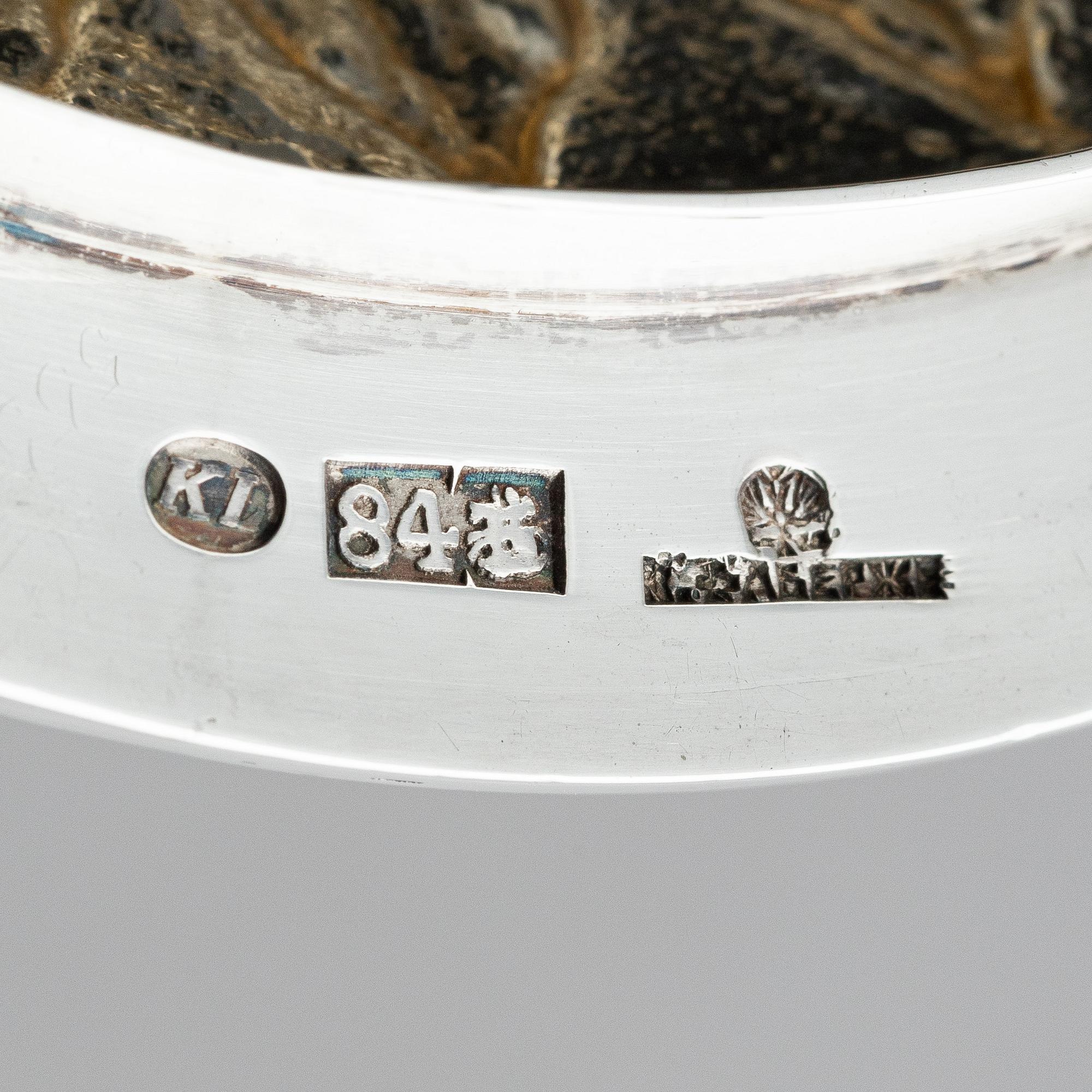 Fabergé, skål, silver och slipat glas, Ryssland, troligen omkring sekelskiftet 1900.