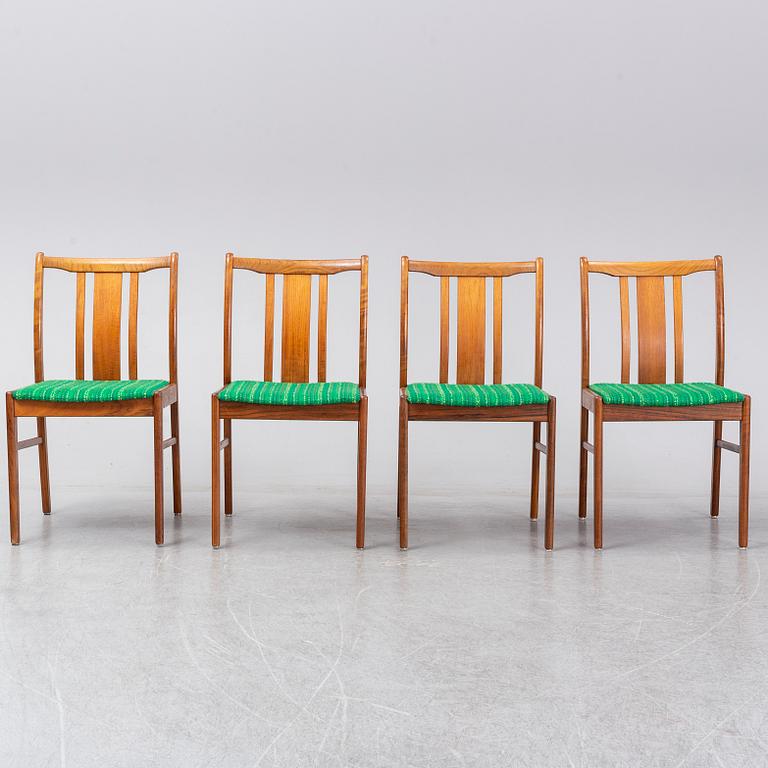 Four second half of the 20th century teak chairs.