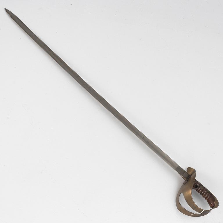 Sabre, Swedish m/1864 for cavalry, with scabbard.