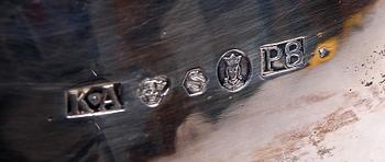 KAFFESERVIS, 3 delar, silver. Rokokostil K Andersson Stockholm 1941.