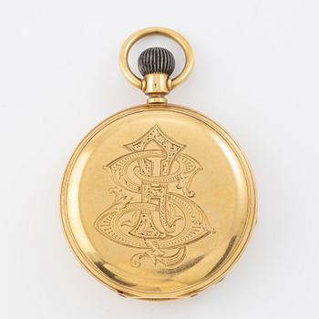 Pocket watch, hunter, 18K gold, 50 mm.