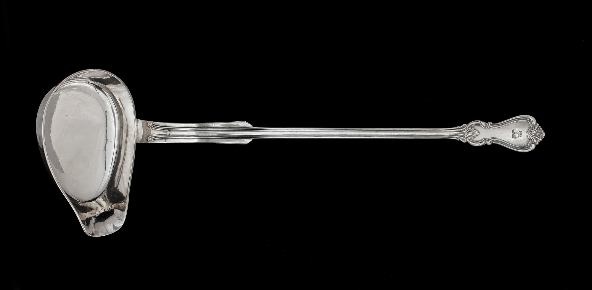 SOPPSLEV, silver, Gustaf Möllenborg, Stockholm. 1848. Vikt ca 300 g.