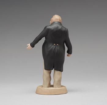 A bisquit porcelain figure of Sobakevich from Gogol's 'Dead Souls', Gardner, Moscow, 1880-1917.