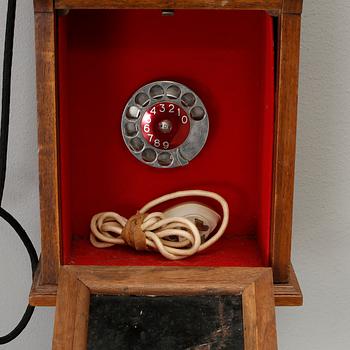 VÄGGTELEFON, Telegrafverkets verkstad, Nynäshamn, 1900-talets början.