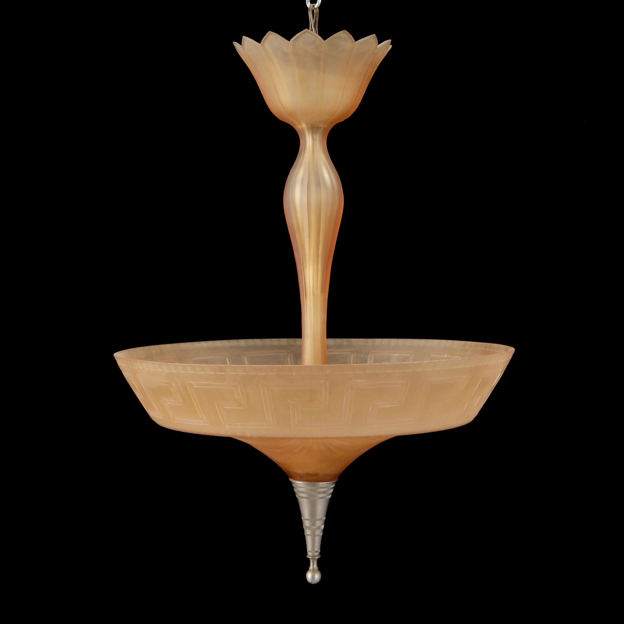 TAKLAMPA, glas, 1920/30-tal.