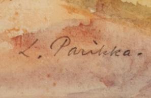 LAURI PARIKKA, akvarell, signerad.