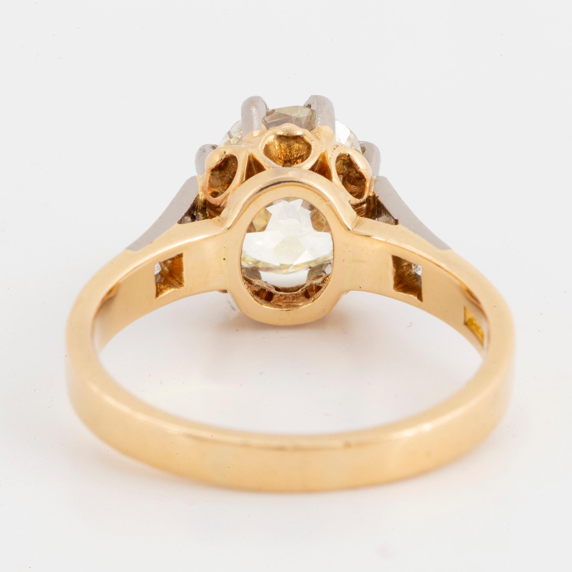 Old-cut ca 2,50 ct diamond ring.