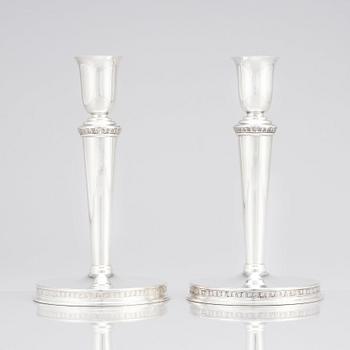 Eric Råström, for C.G. Råström, a pair of silver candlesticks, Stockholm 1960.