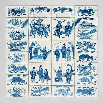 765. A group of 26 porcelain tiles, late Qing dynasty.