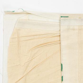 Josef Frank, gardiner, ett par, samt gardinkappor, 3 st, "Tulpan", Svenskt Tenn.