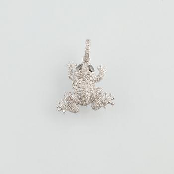 HÄNGE, 18K vitguld med 126 briljantslipade diamanter, 0.58 ct. Vikt 2,5 gram.