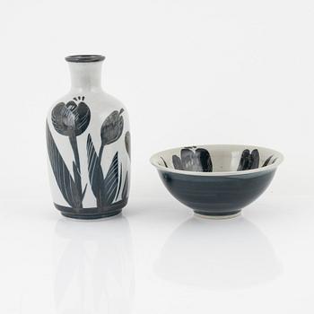 A Carl-Harry Stålhane vase and bowl, Designhuset, Sweden, second half of the 20th century.