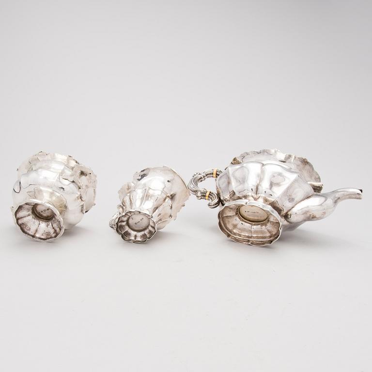 TESERVIS, 3 DELAR, silver, St Petersburg, mitten av 1800-talet.