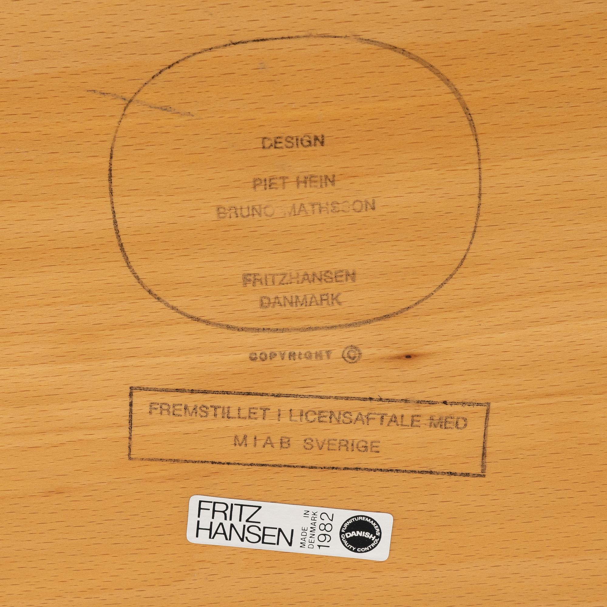 Bruno Mathsson, & Piet Hein, a 'Superellipse' dining table, Fritz Hansen, Denmark, 1982.
