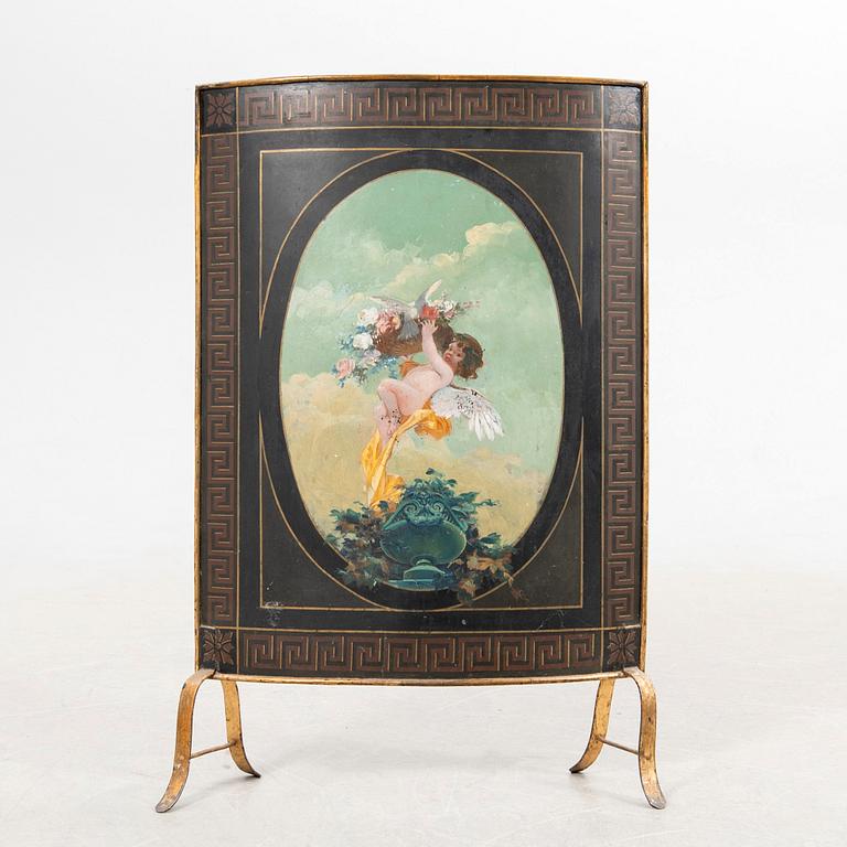 Brass shade, painted by Vicke Andrén, 19th century.