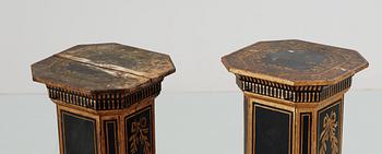 A pair of late 19th century pedestal cupboards.