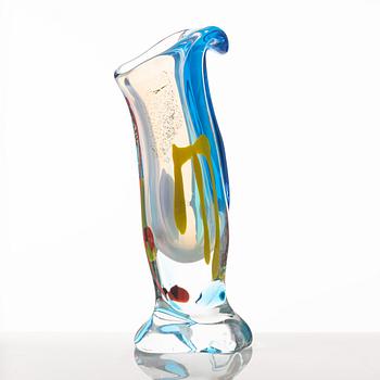 A glass vase, possibly Murano, Italy.