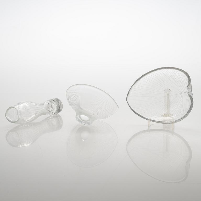 Tapio Wirkkala, konstglas, 5 st, 1950-tal, signerade Tapio Wirkkala - Iittala.