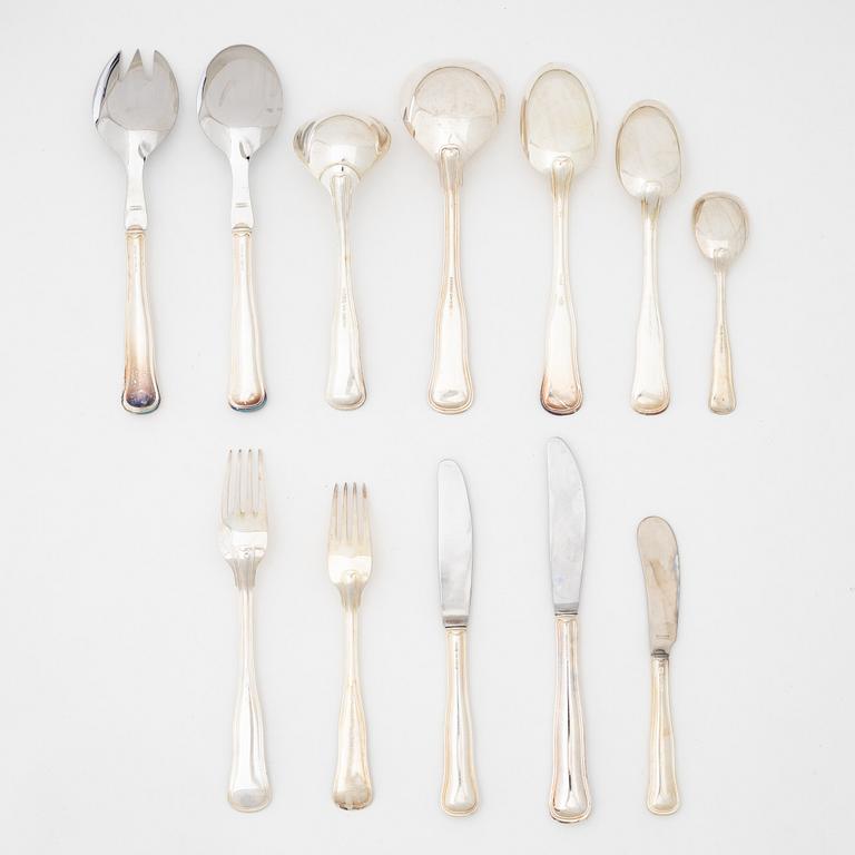 A 57-piece silver cutlery set, model 'Old Danish', Cohr and MEMA, including Lidköping 1994.