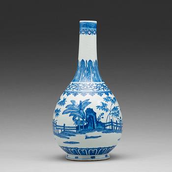 A blue and white bottle vase, Qing dynasty, Guangxu mark and period (1874-1908).