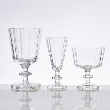 Elis Bergh, a 52-piece 'Karlberg' glass service, Orrefors, Sweden, later part of the 20th century.